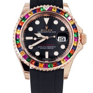 Pre-owned custom bezel "fruity pebble" rolex